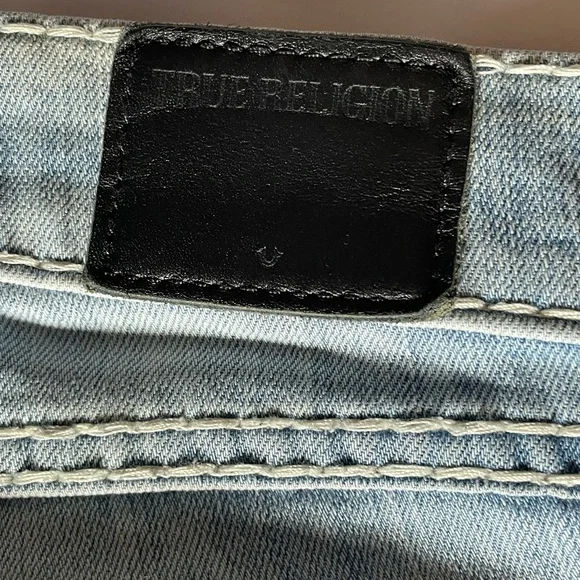 True Religion Blue Flare Wide Leg Jeans - Picture 3 of 6